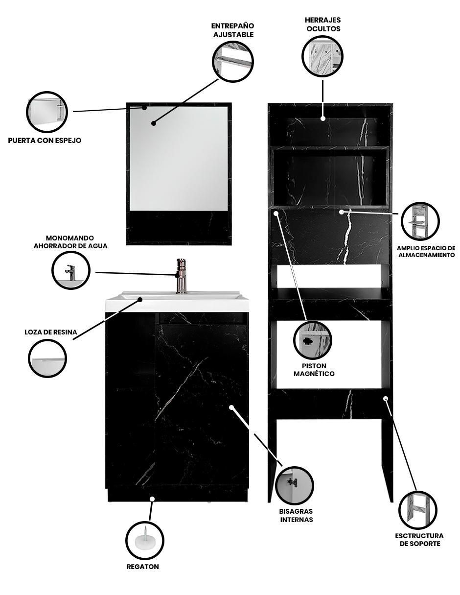 Mueble para baño armable Barcelona melamina 4
