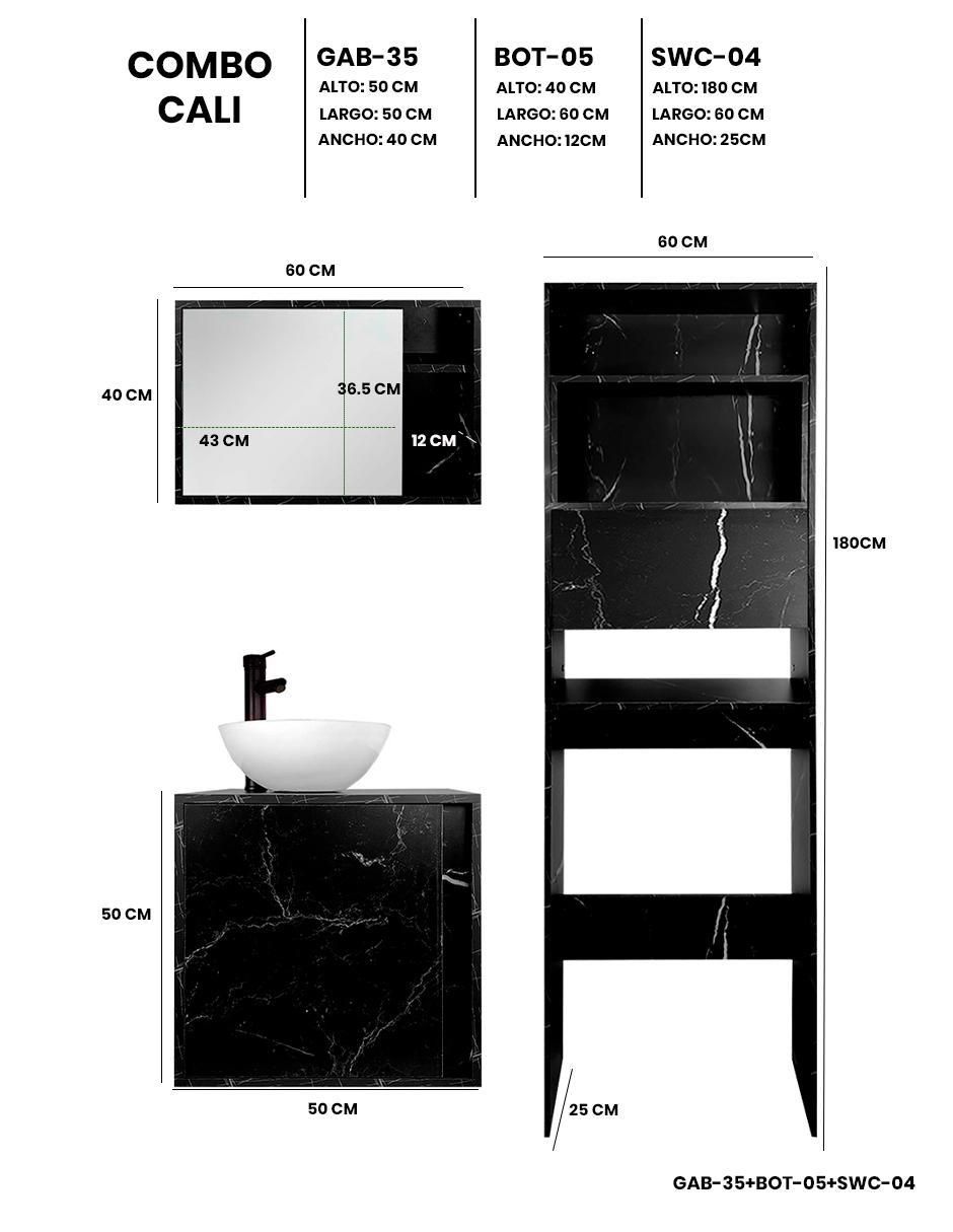 Mueble para baño armable Cali melamina 7