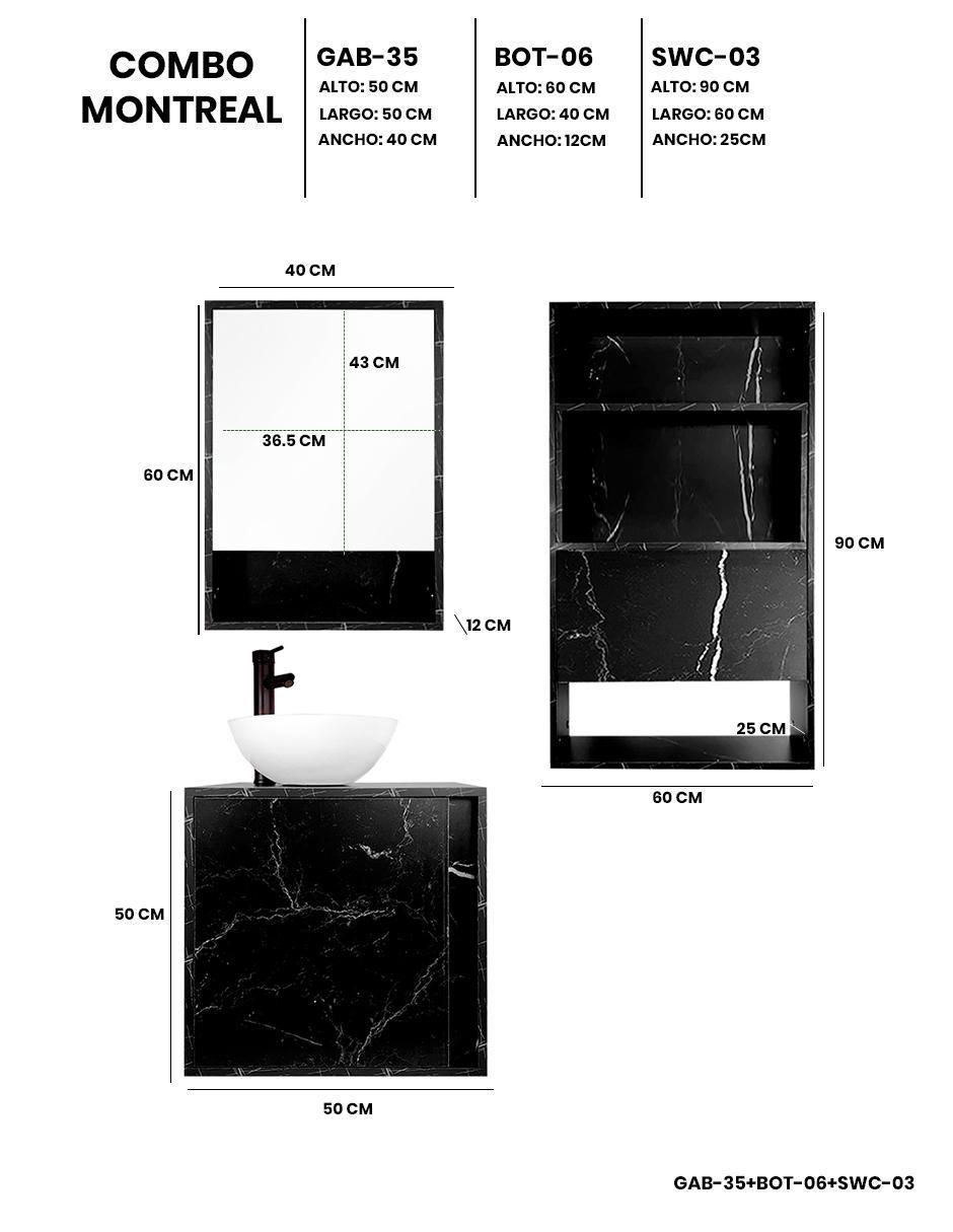 Mueble para baño armable Montreal melamina 7