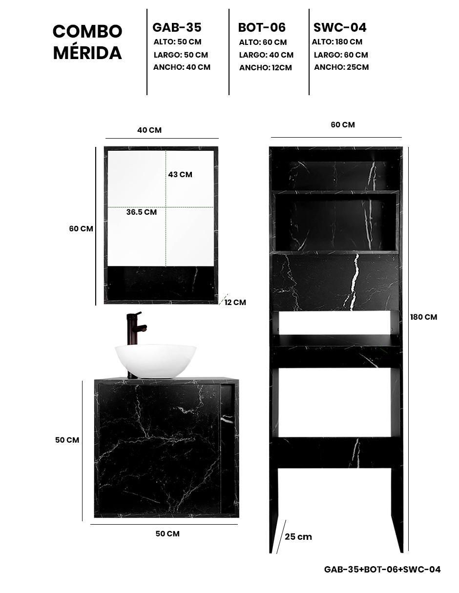 Mueble para baño Merida de melamina armable 7