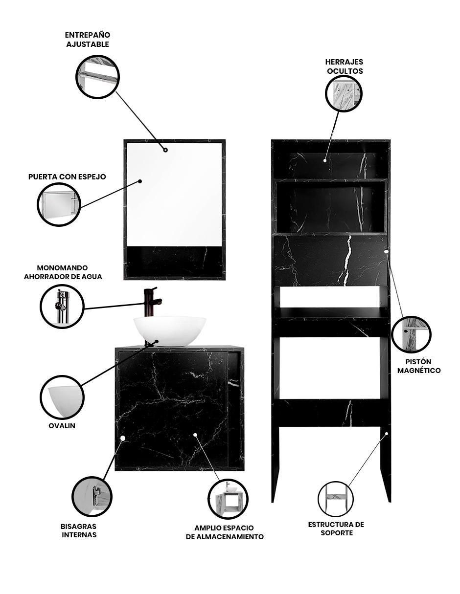 Mueble para baño Merida de melamina armable 6