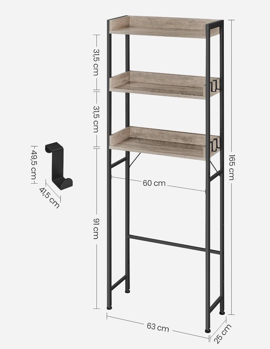 Repisa armable Songmics Home Barnet de madera con metal