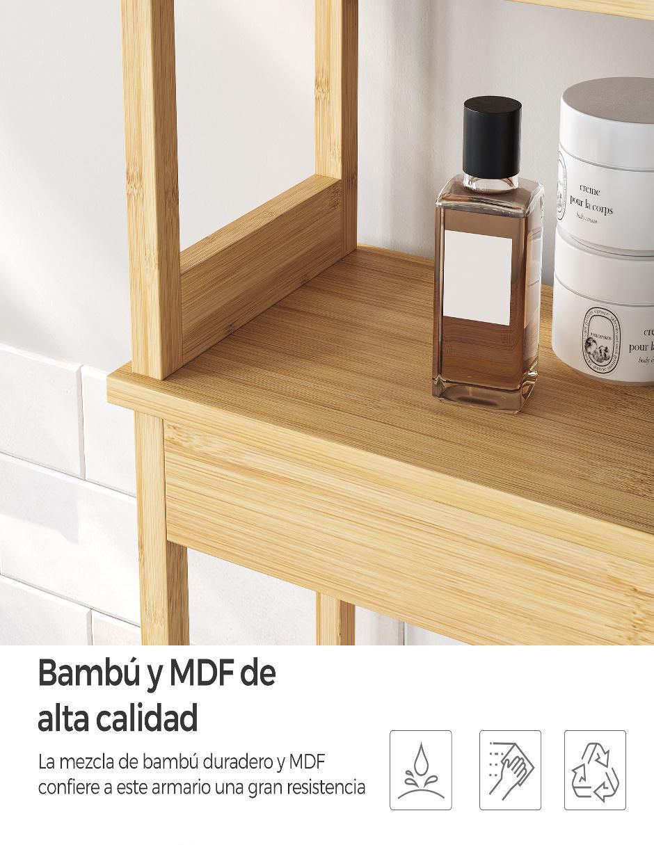Repisa armable Songmics Home Bambou de bambú