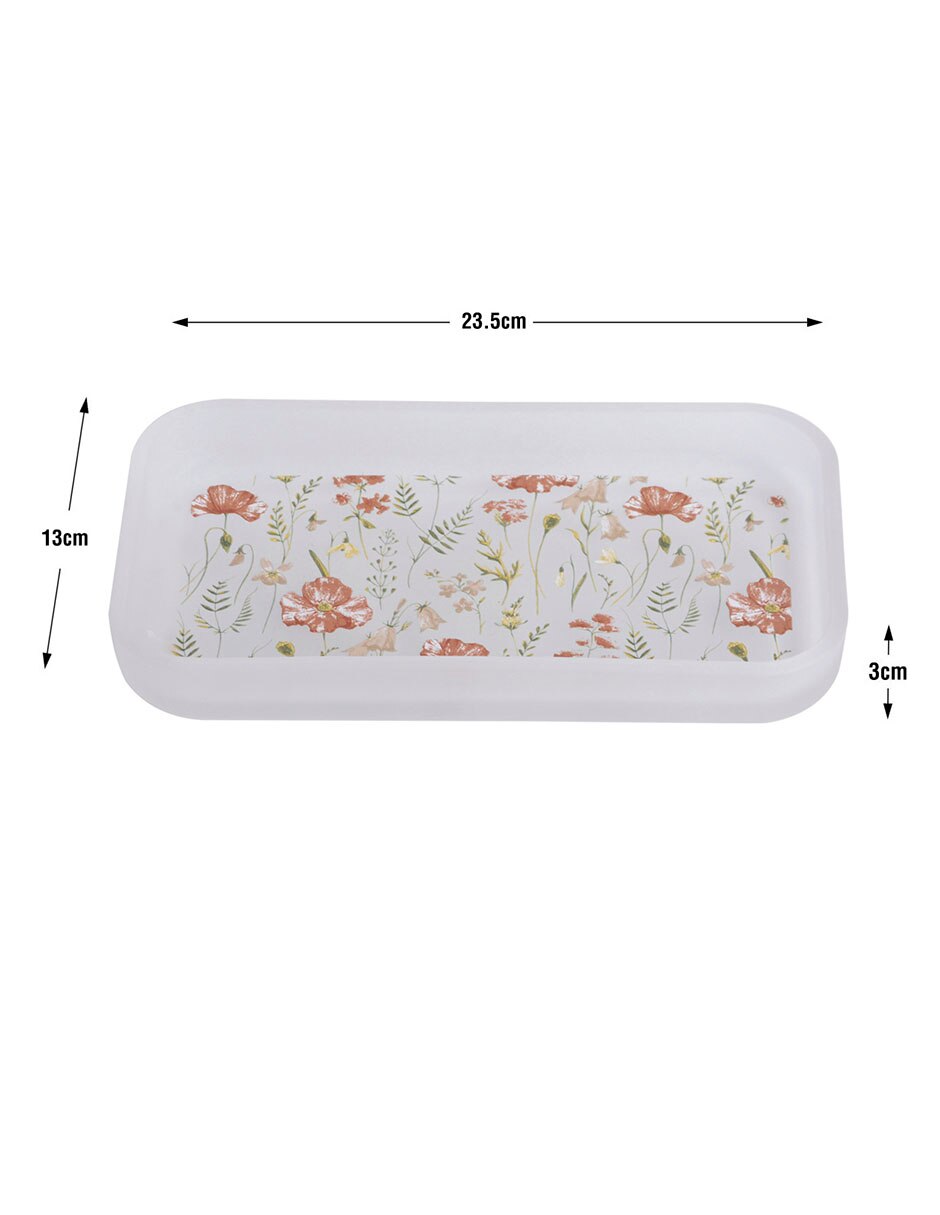 Charola Flower Glass de vidrio Individual 5