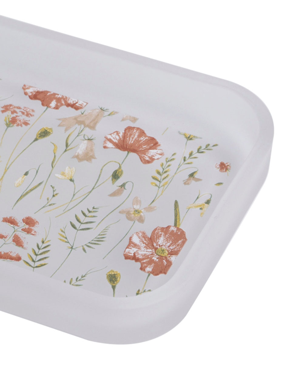 Charola Flower Glass de vidrio Individual 3
