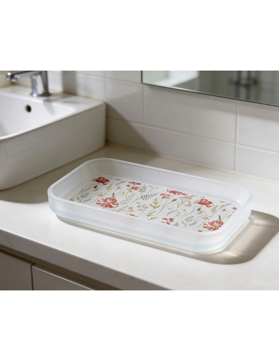 Charola Flower Glass de vidrio Individual 4