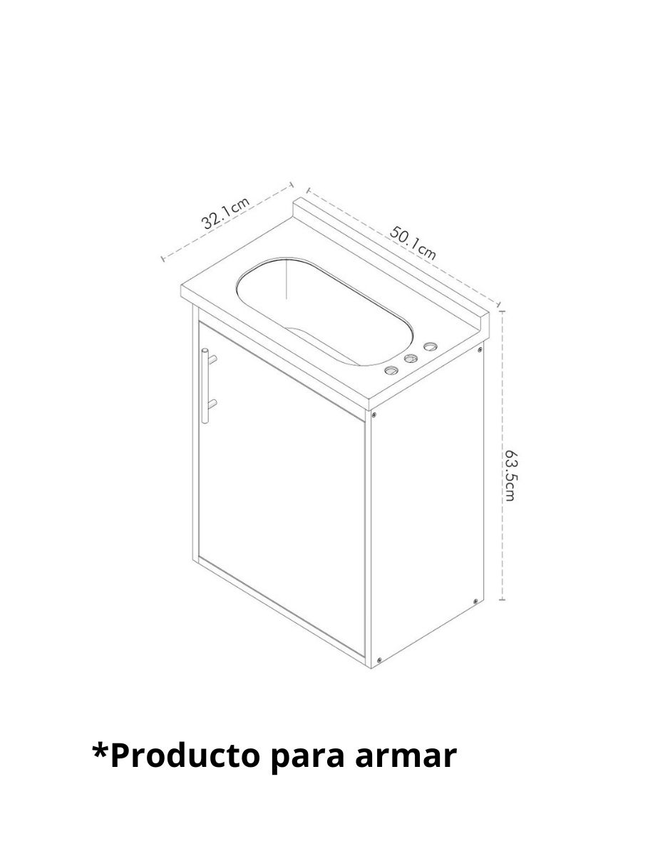 Mueble para baño Ixtapa de MDF armable 6