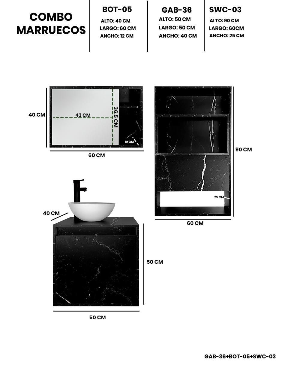 Mueble para baño armable Marruecos melamina 8