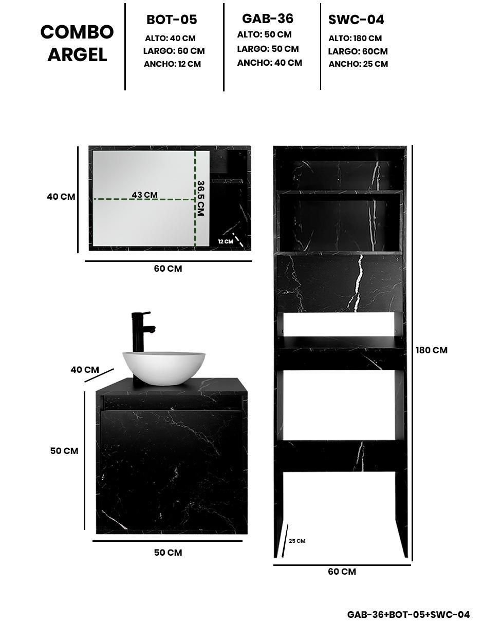 Mueble para baño armable ARGEL melamina 7
