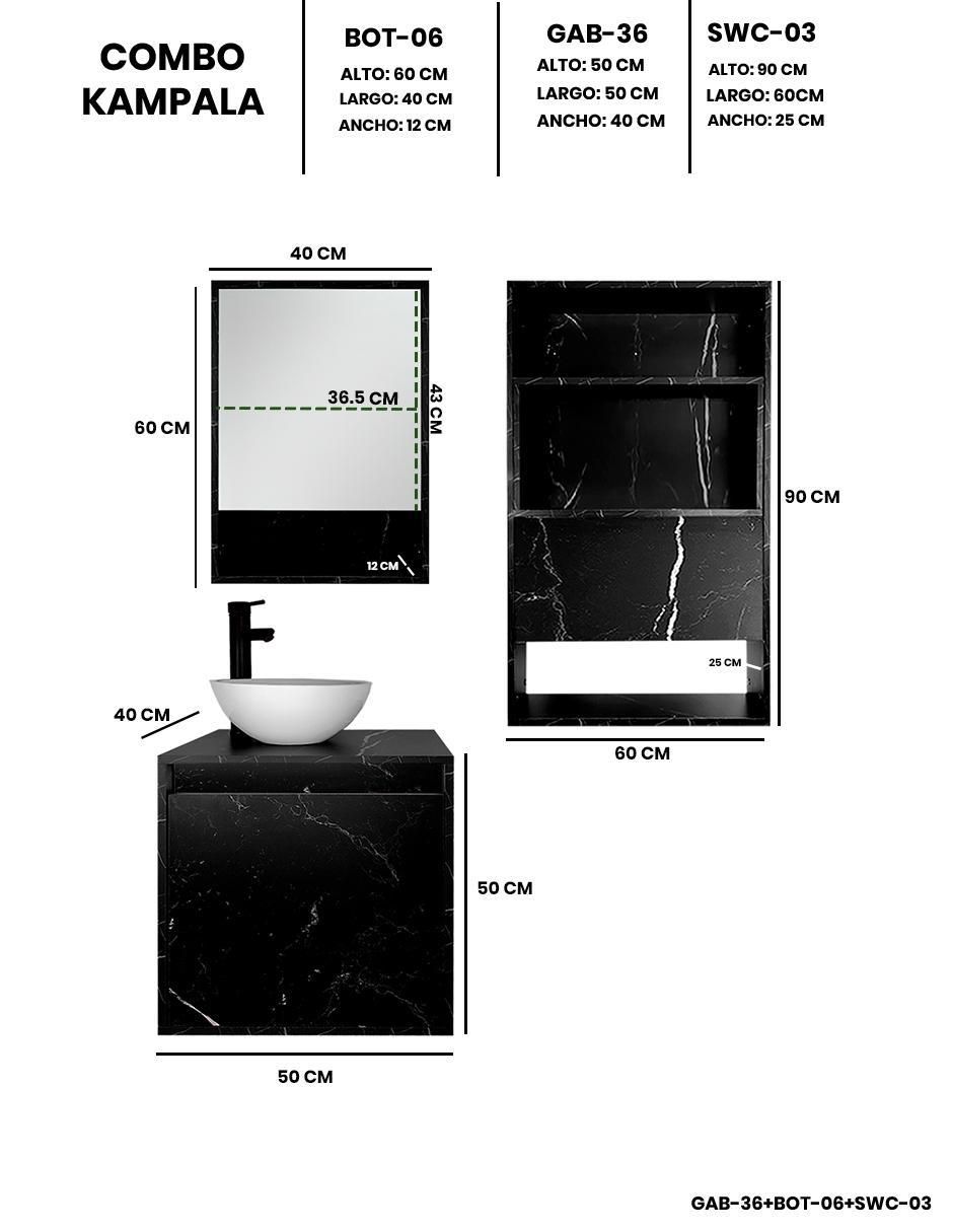 Mueble para baño armable Kampala melamina 7