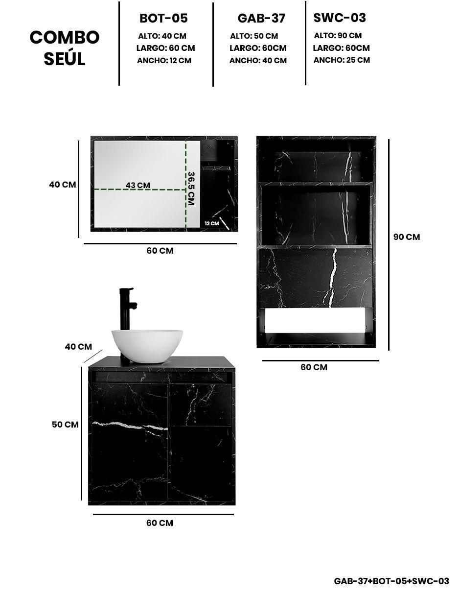 Mueble para baño armable Seul melamina 7