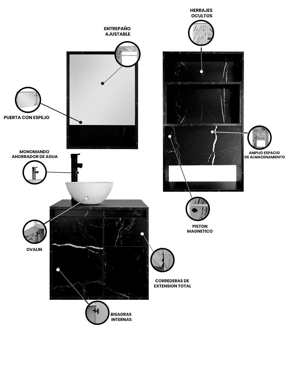 Mueble para baño armable Damasco melamina 5