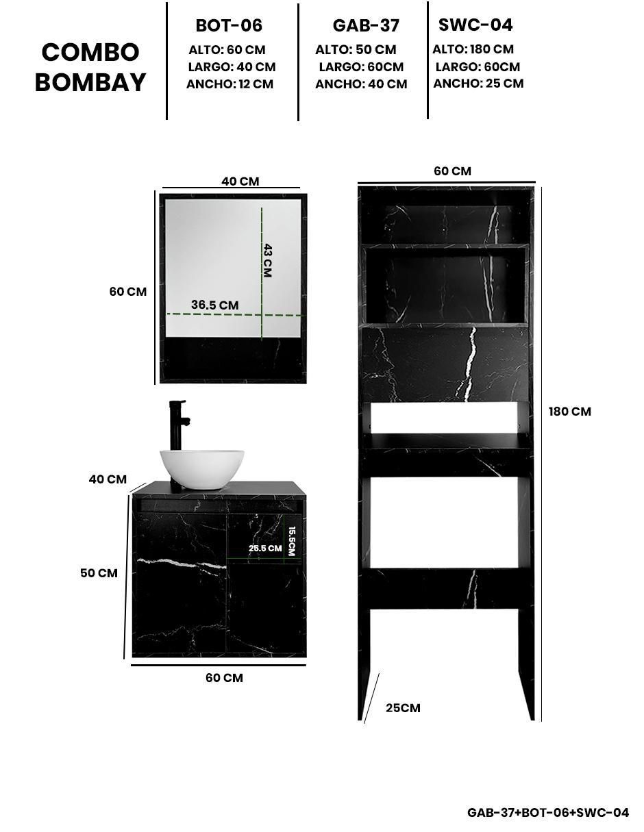 Mueble para baño armable Bombay melamina 7