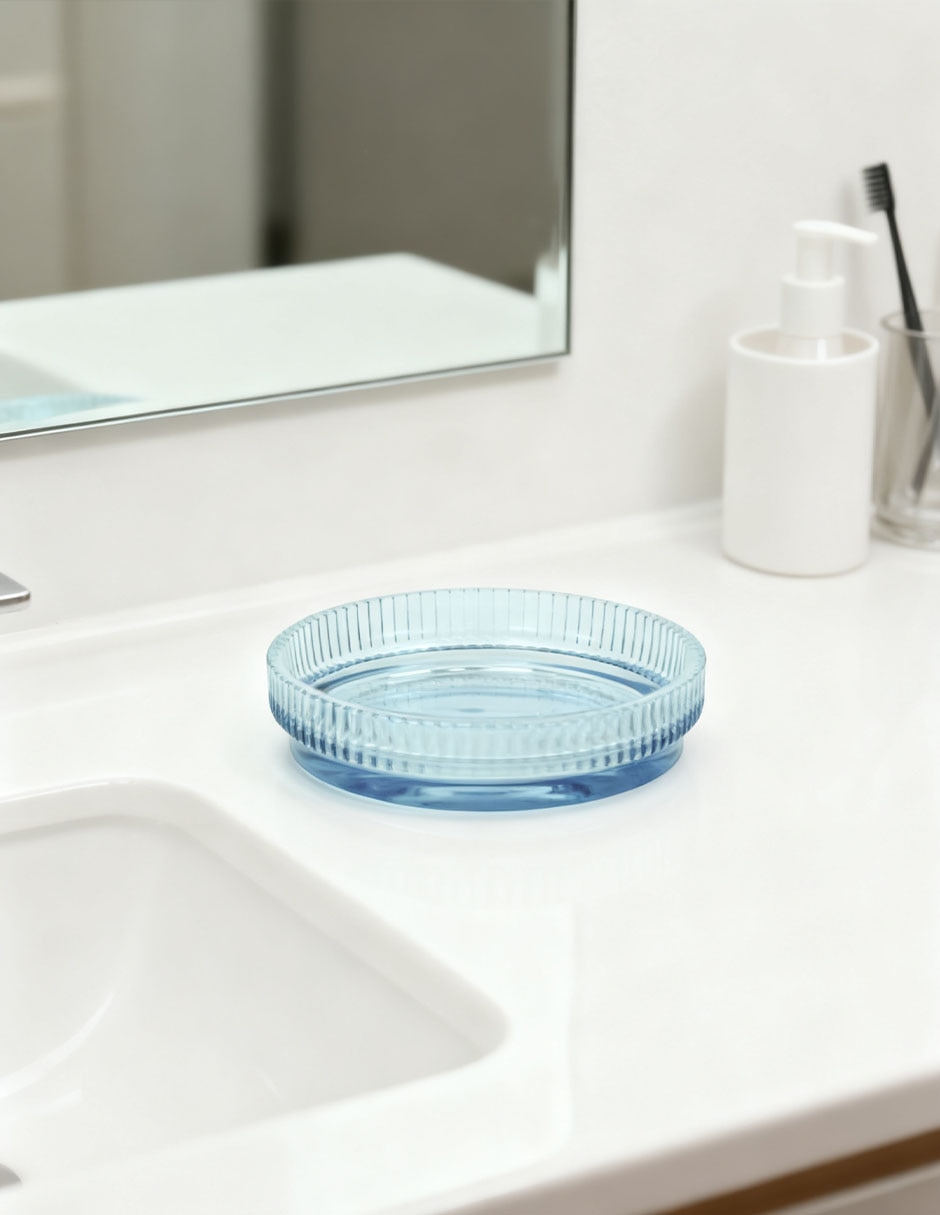 Jabonera Ribbed de vidrio