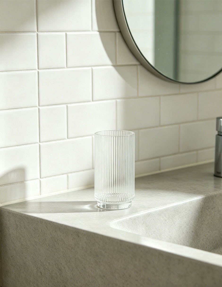Vaso de baño Haus Ribbed de vidrio