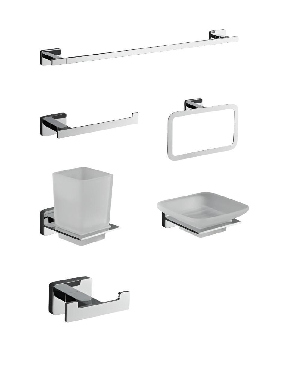 Juego de accesorios para baño de acero inoxidable 6 piezas