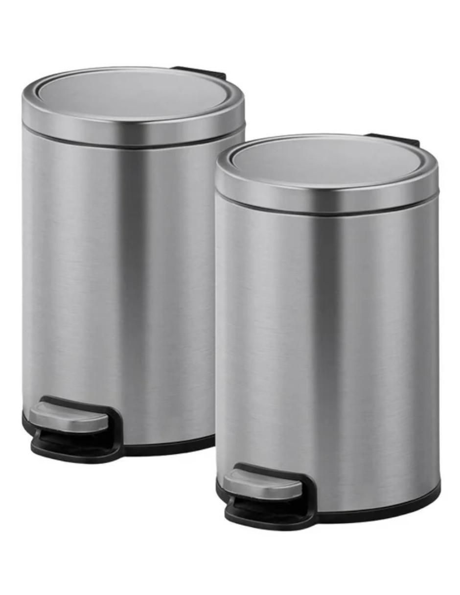 Set botes basura de acero inoxidable Set botes basura de acero inoxidable