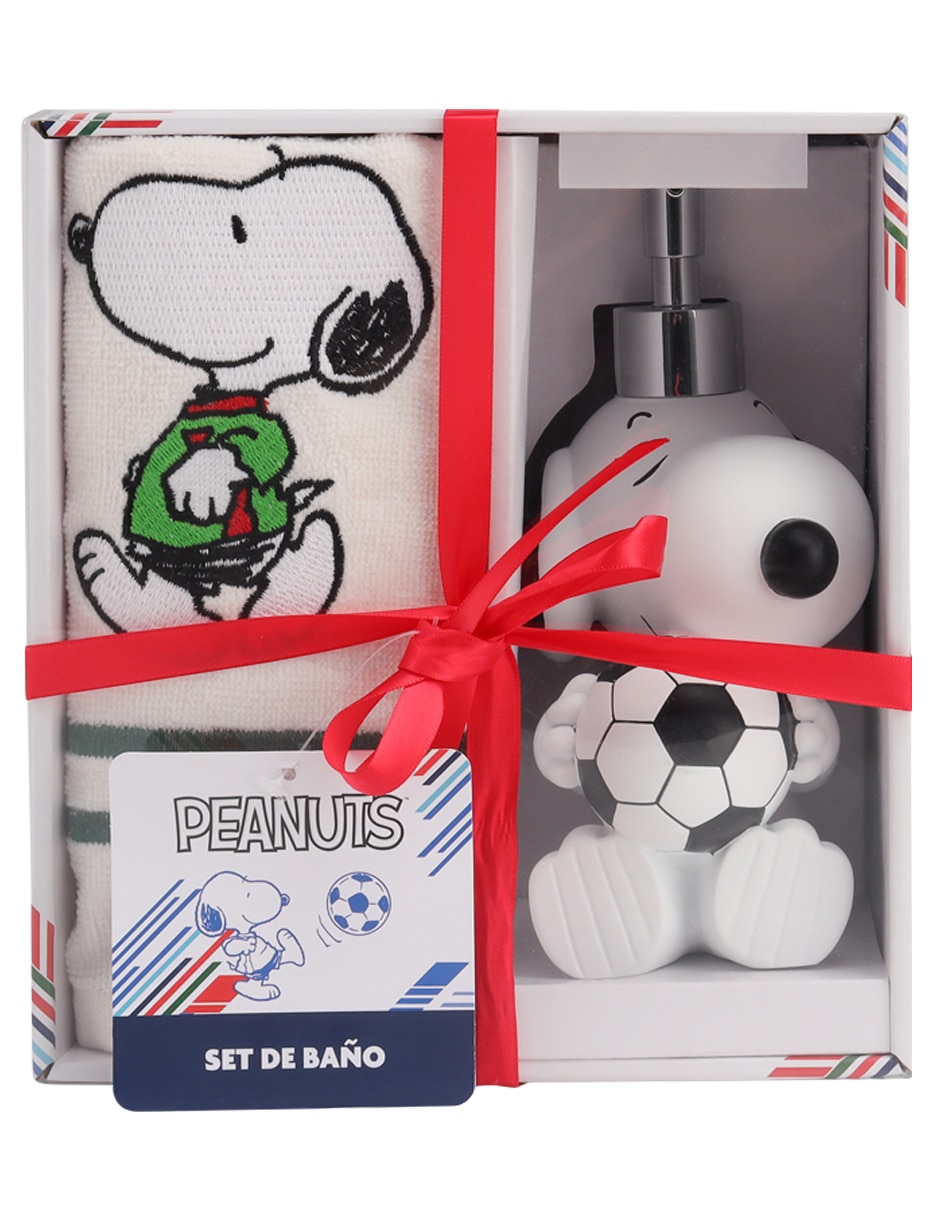 Set de dosificador Peanuts Snoopy Soccer Champion de resina 2 piezas