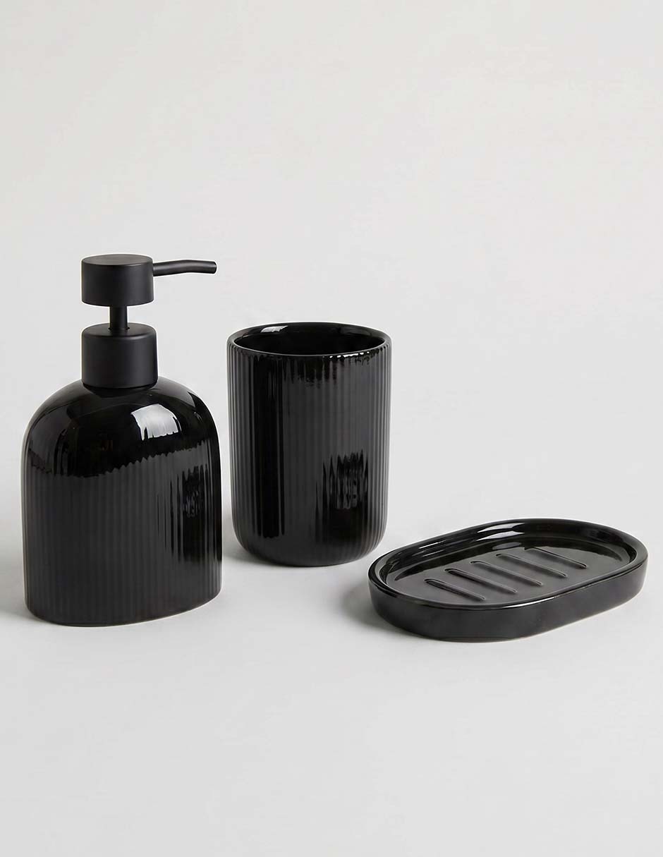 Juego de accesorios para baño Ribbed de cerámica 3 piezas 2