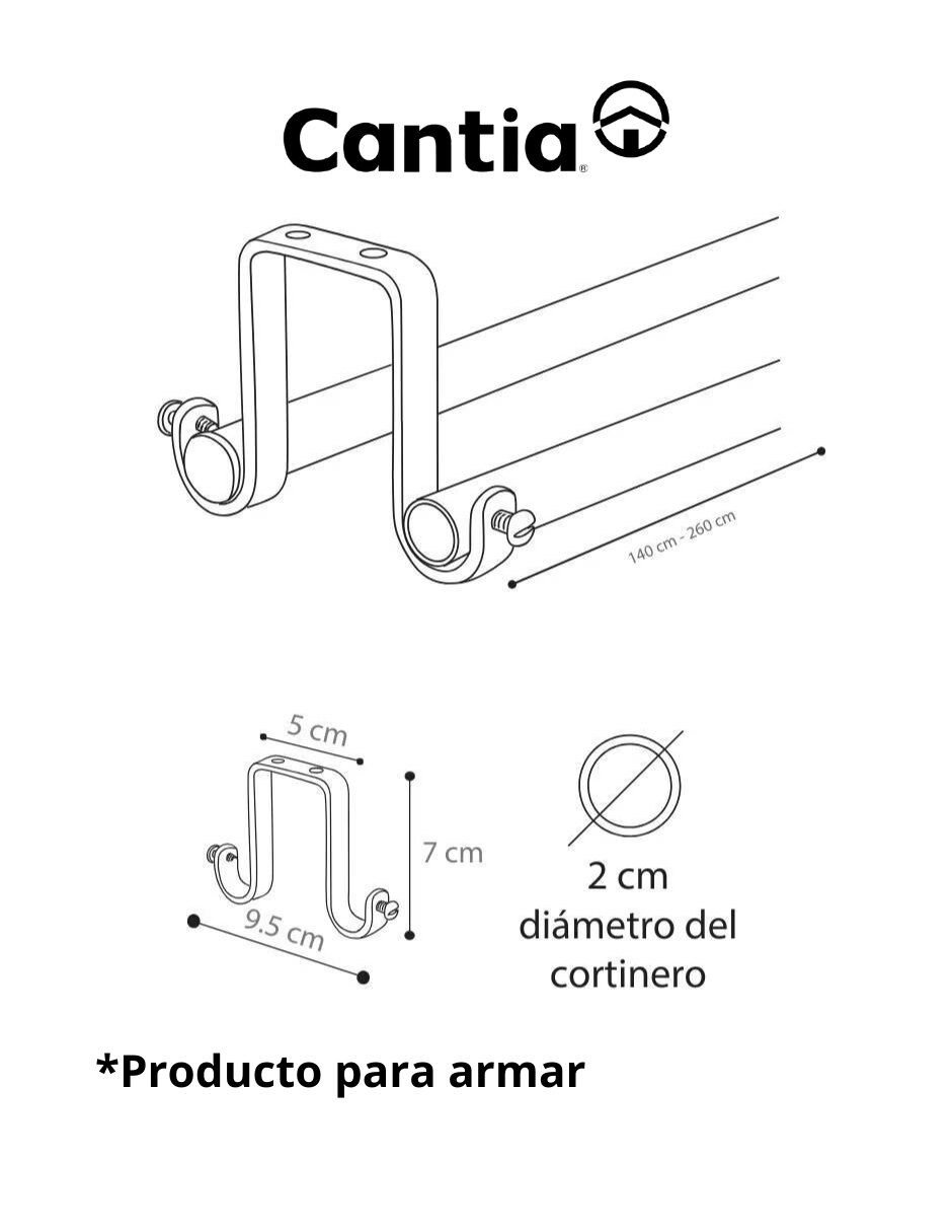 Cortinero de Acero Doble de Tec 8