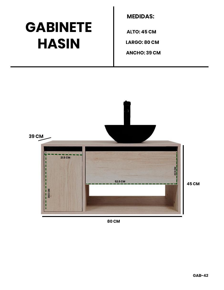 Mueble armable para baño Hasin MDF 6