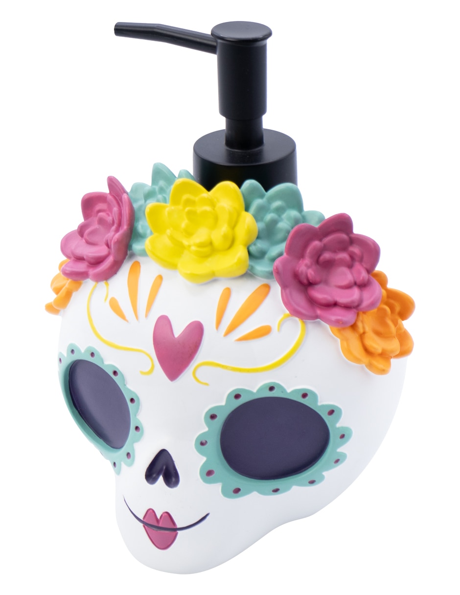 Juego de accesorios para baño Catrina día de muertos de resina 2 piezas 2