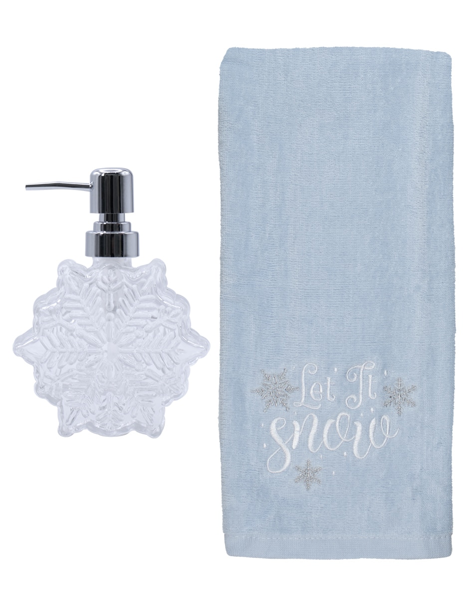 Juego de accesorios para baño Happy Winter de resina 2 piezas