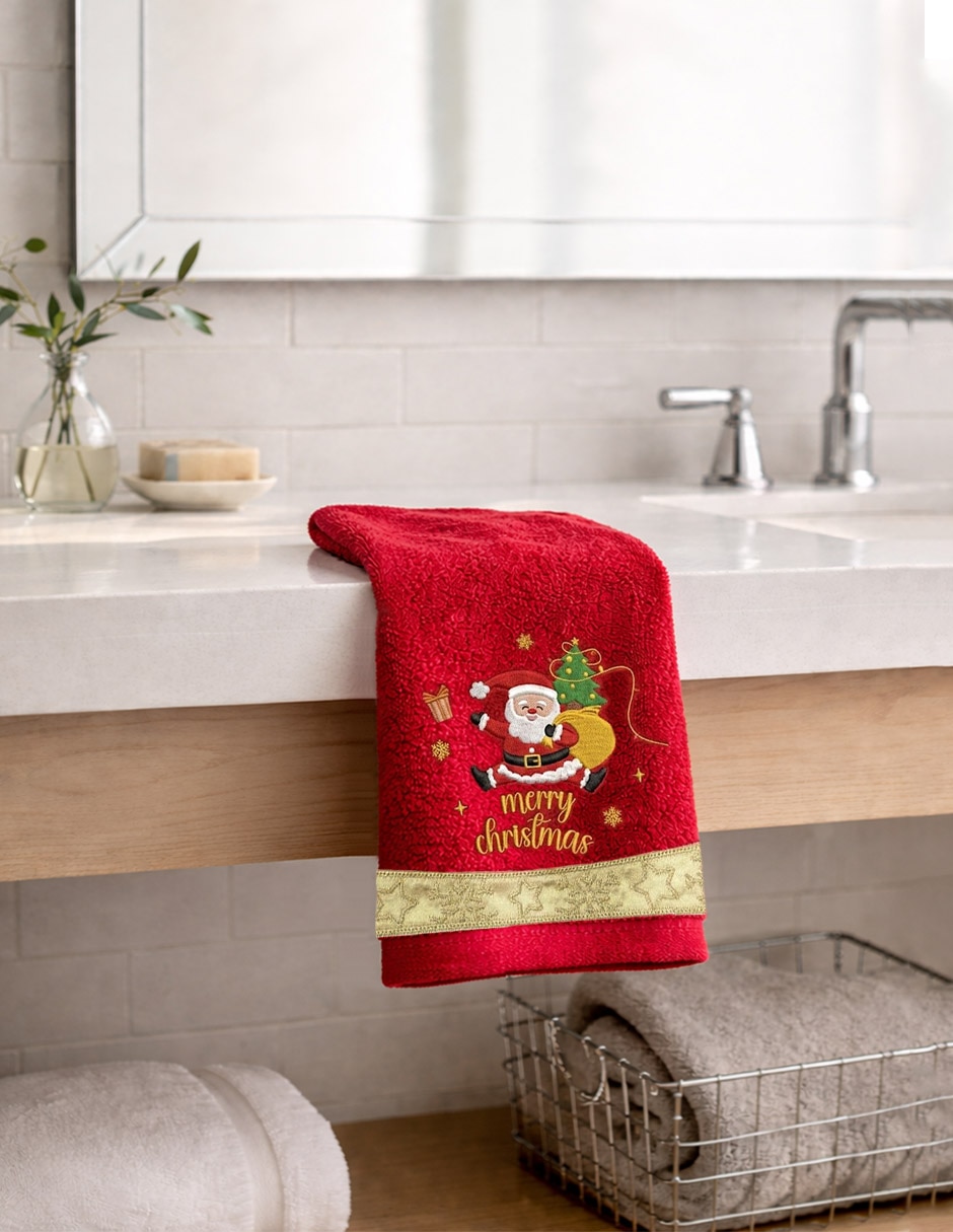 Toalla de baño navideña Raya Classic Santa de algodón 3