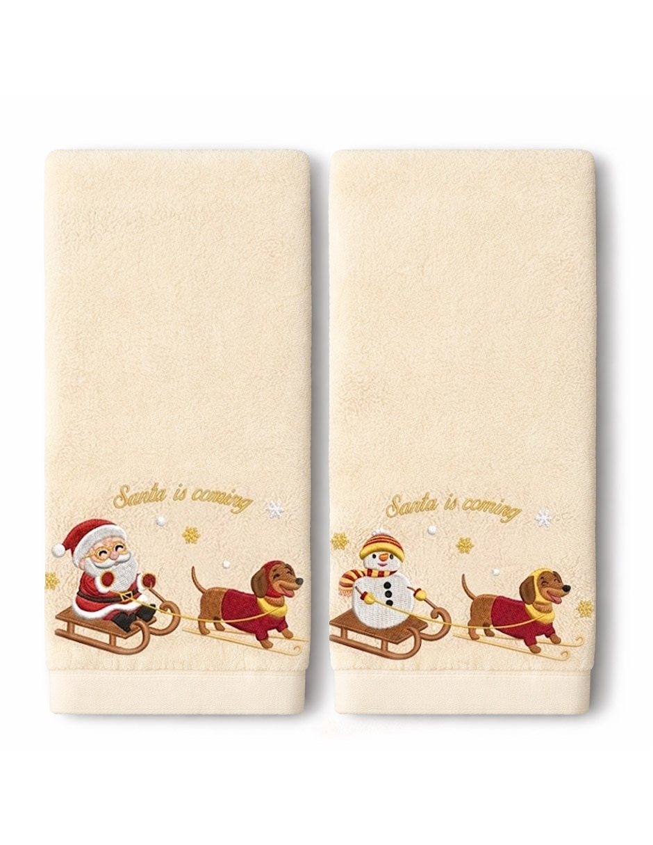 Set de toallas navideñas Raya Christmas Dog de algodón Set de toallas navideñas Raya Christmas Dog de algodón