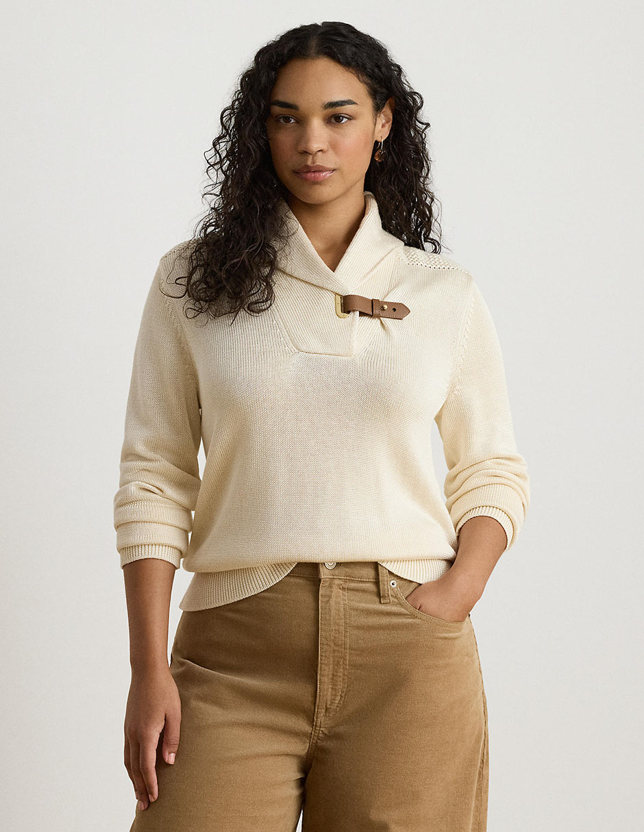 Suéter cuello chal para mujer 5
