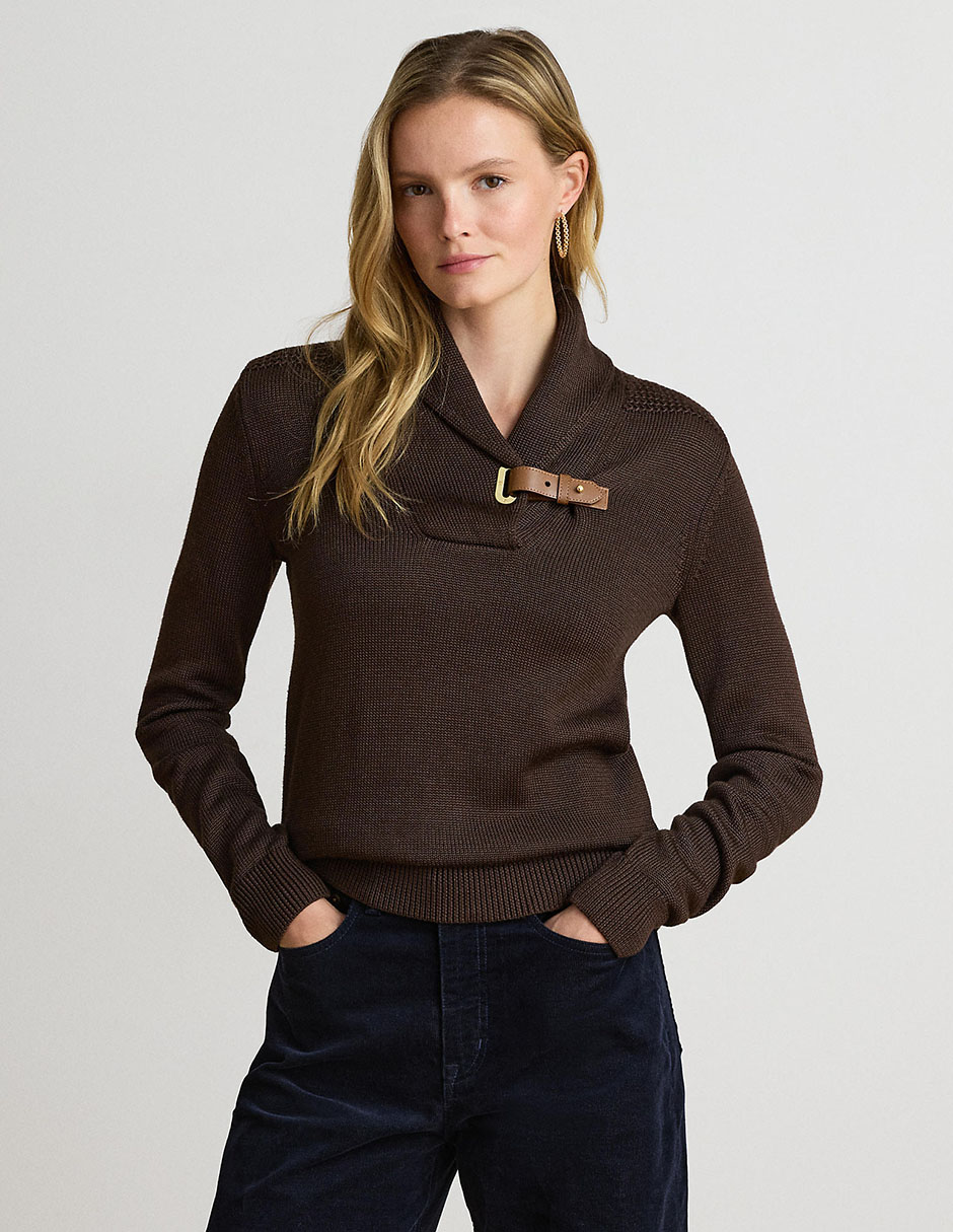 Suéter cuello chal para mujer Suéter cuello chal para mujer