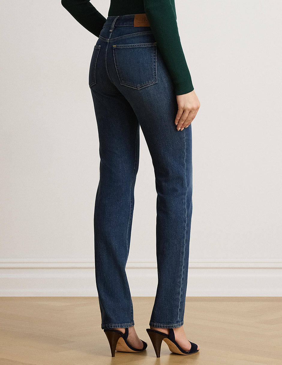 Jeans straight a la cintura para mujer 2