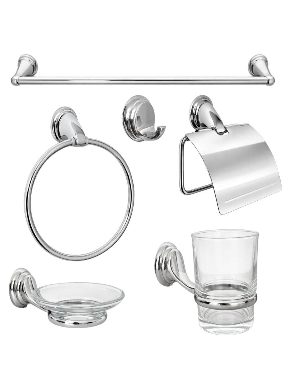 Juego de accesorios para baño de acero inoxidable 6 piezas