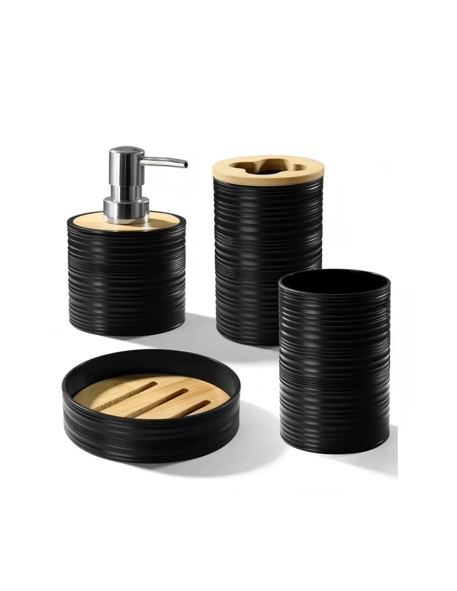 Juego de accesorios para baño de plástico 4 piezas