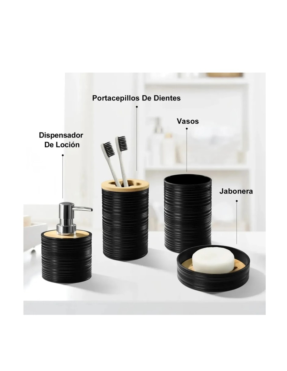 Juego de accesorios para baño de plástico 4 piezas 3