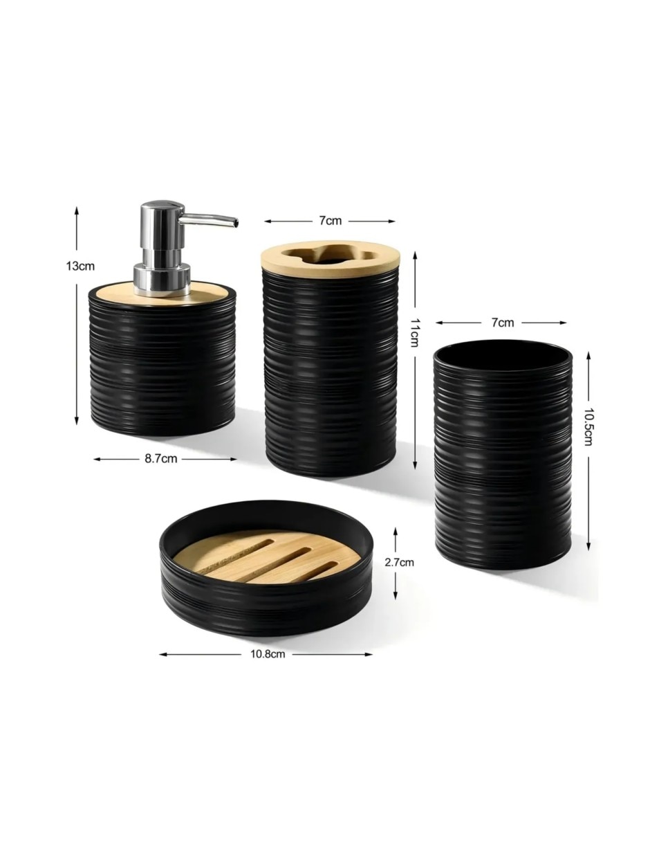 Juego de accesorios para baño de plástico 4 piezas 4