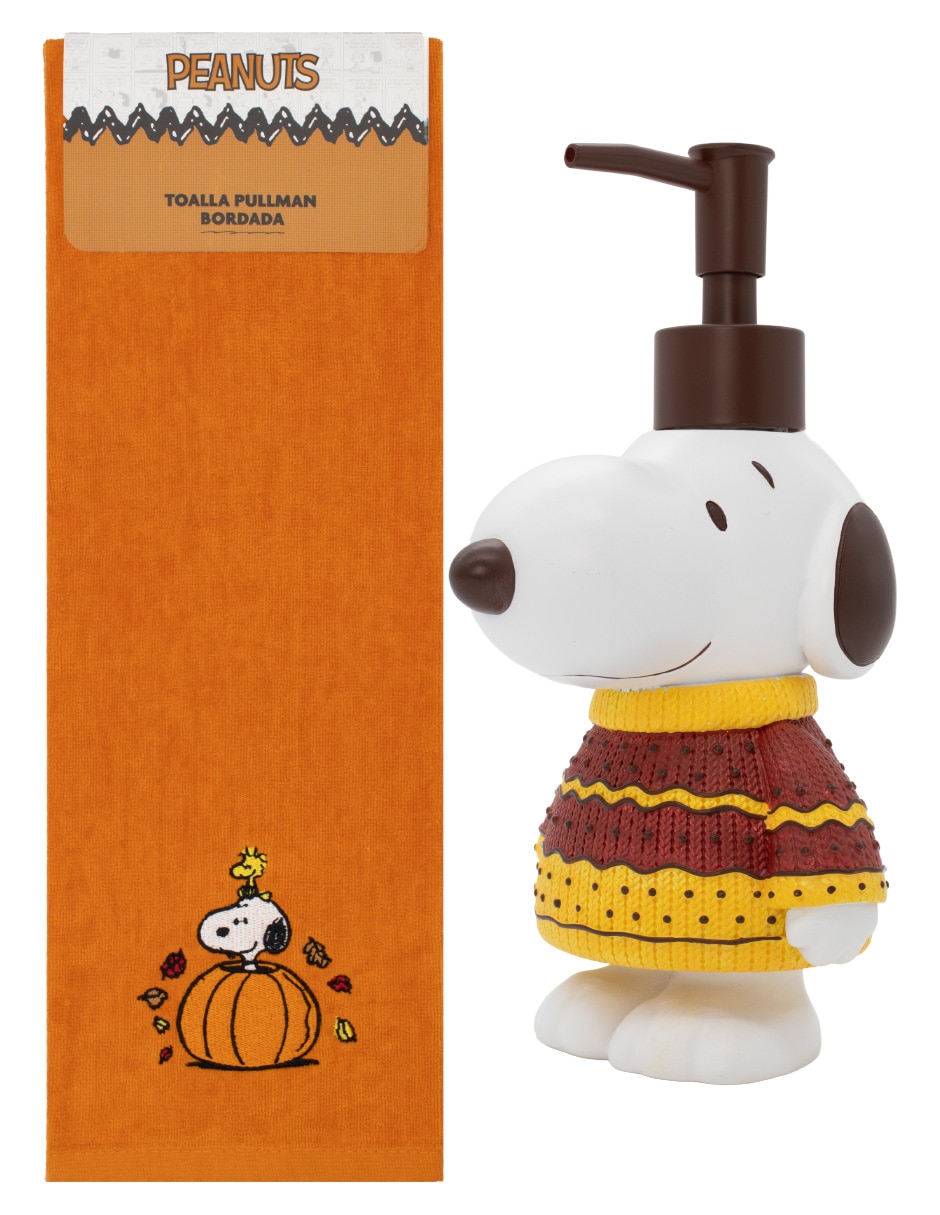 Kit jabonera Home Acces Snoopy Harvest de resina