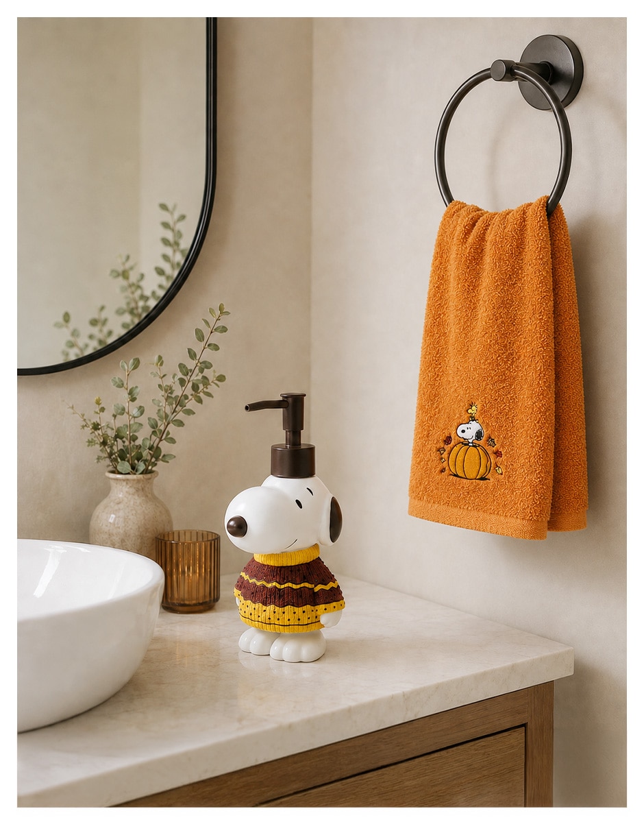Kit jabonera Home Acces Snoopy Harvest de resina 8