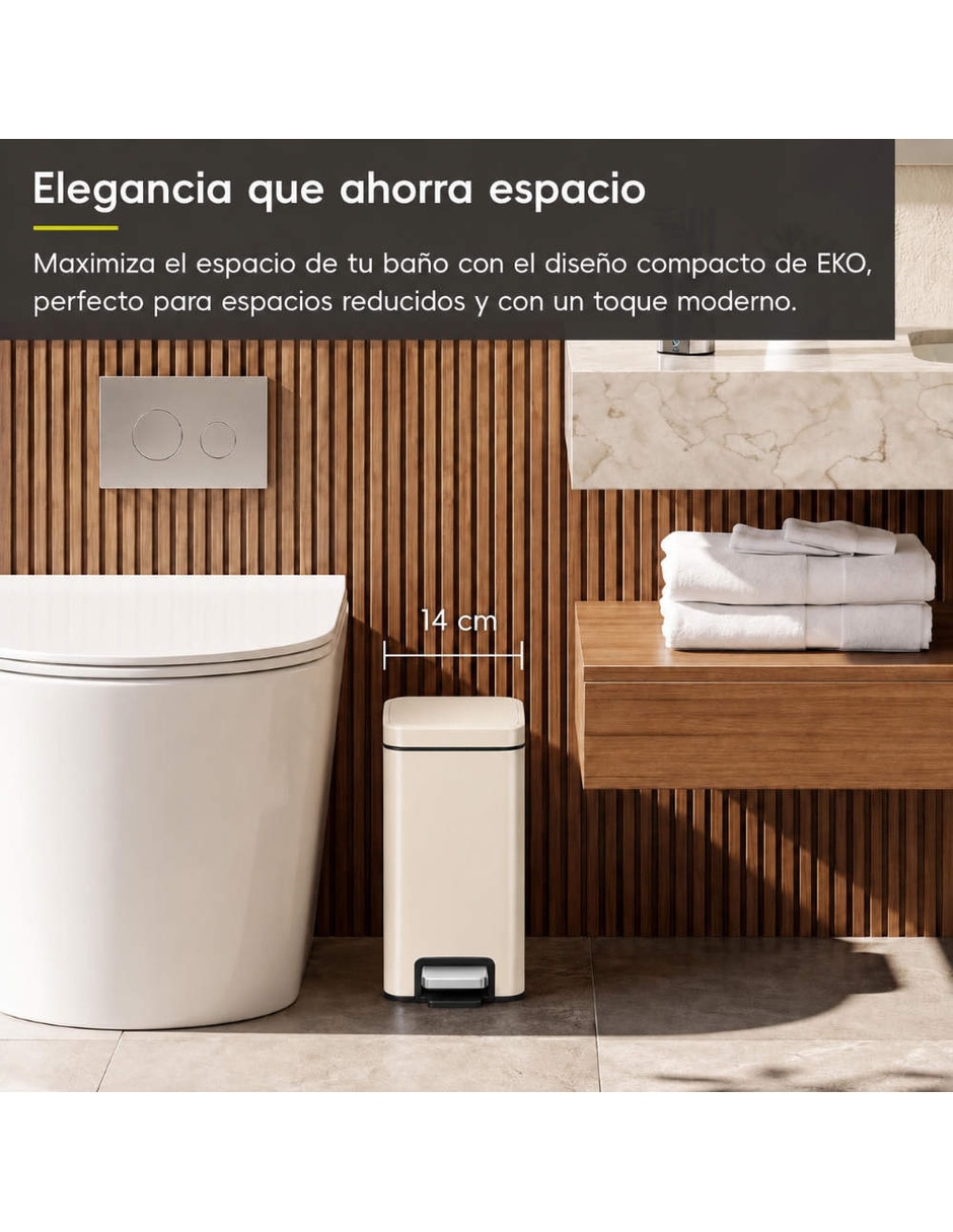 Bote de basura genie slim de acero inoxidable