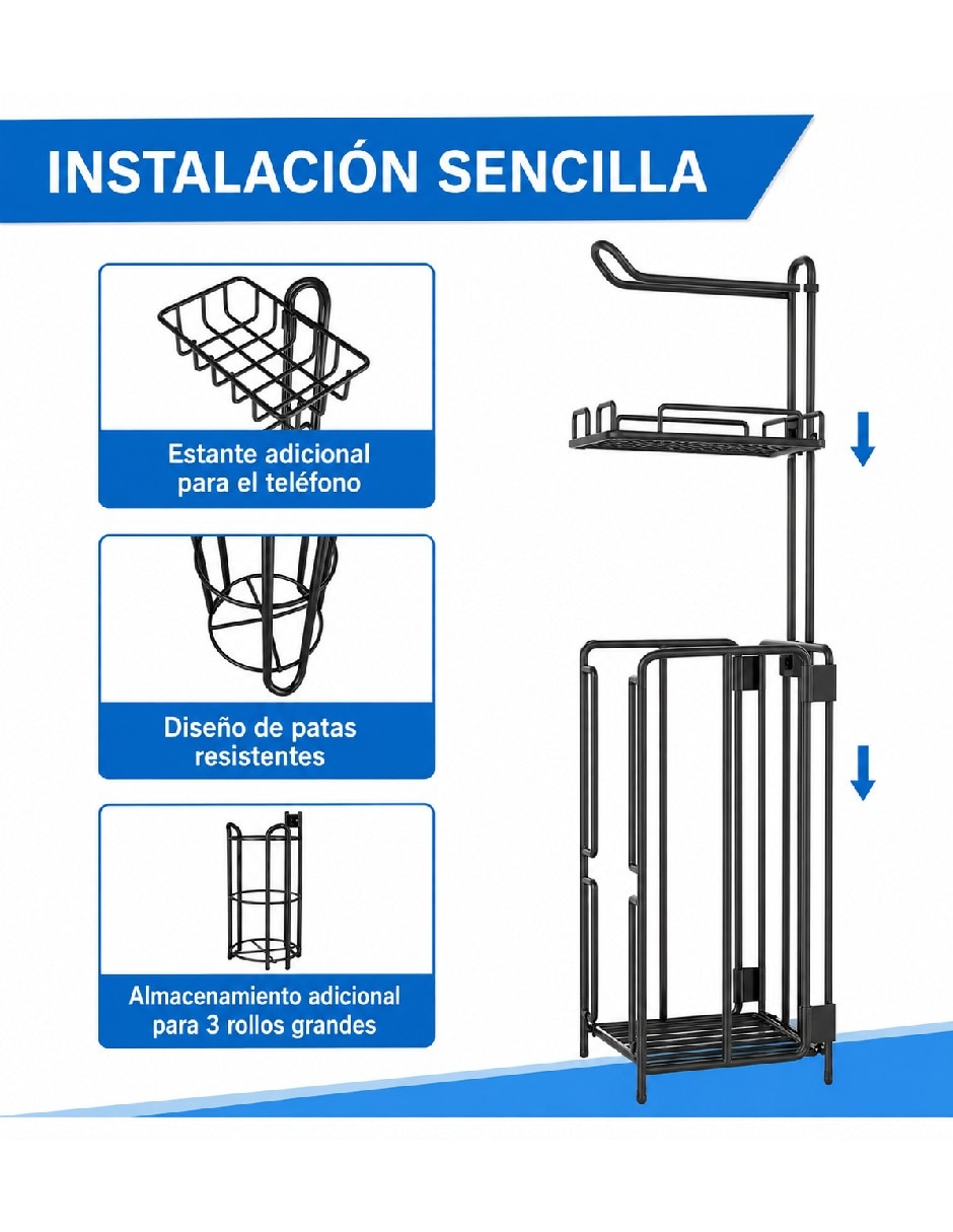Portarollos de Hierro 3 rollos 3