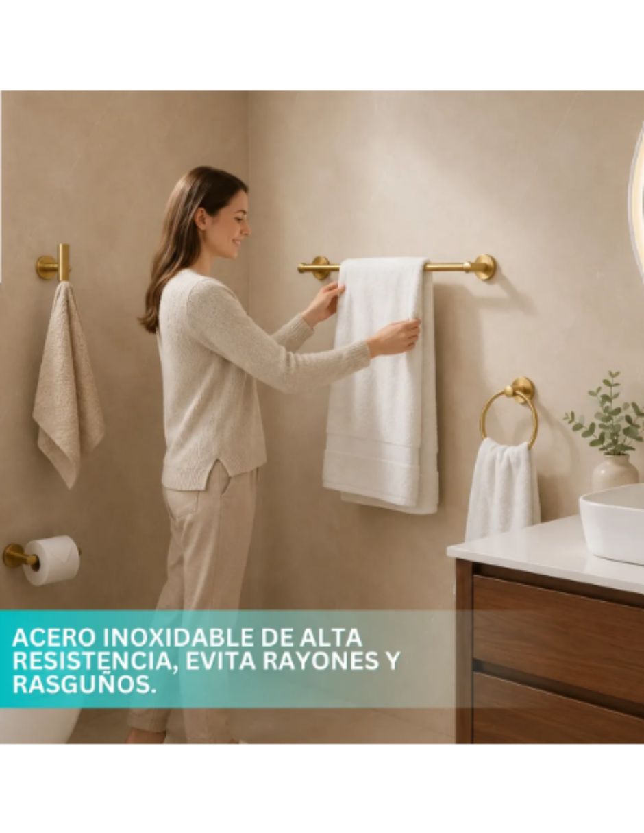 Juego de accesorios para baño de acero inoxidable 4 piezas 2