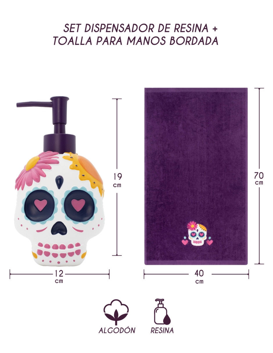 Dosificador jabón de Calavera de Resina 8