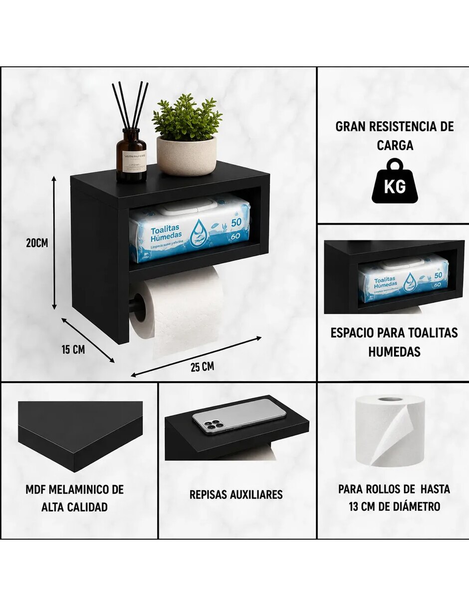 Portarollos de Madera 1 rollo 5