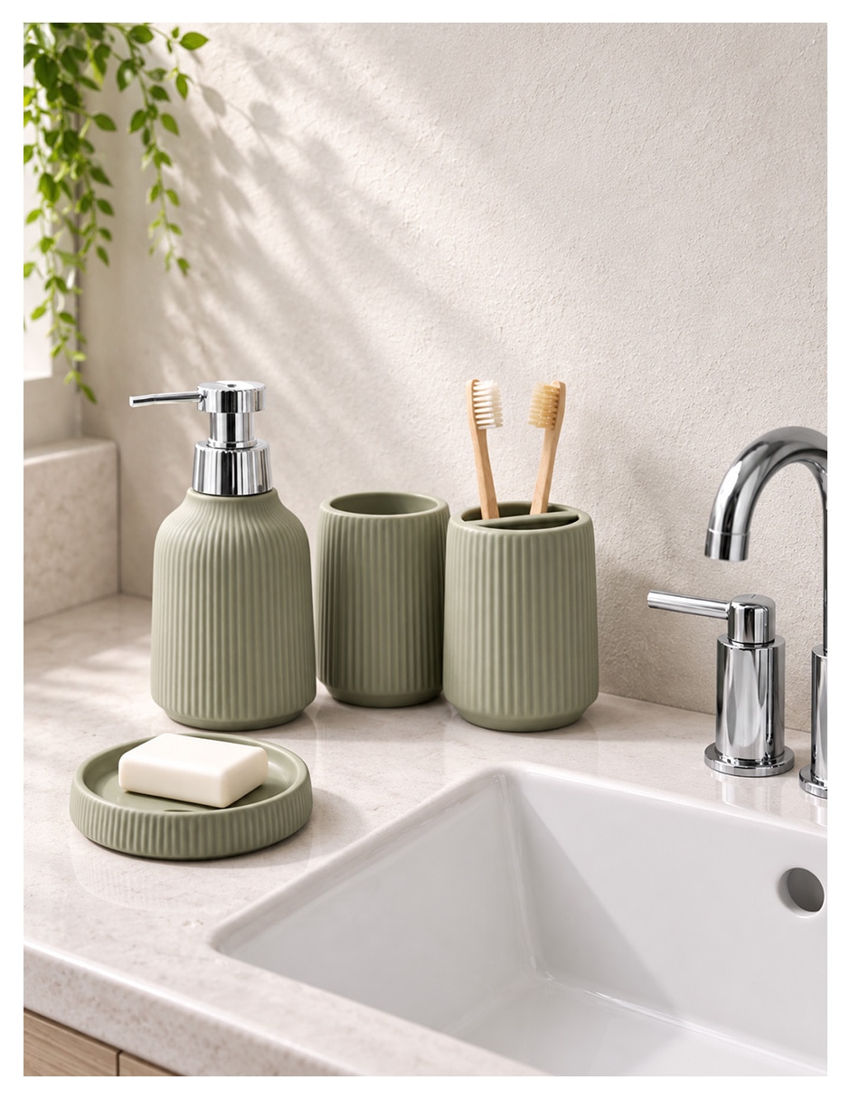 Juego de accesorios para baño 12 de Resina 4 piezas 8