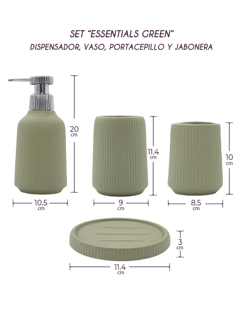 Juego de accesorios para baño 12 de Resina 4 piezas 5