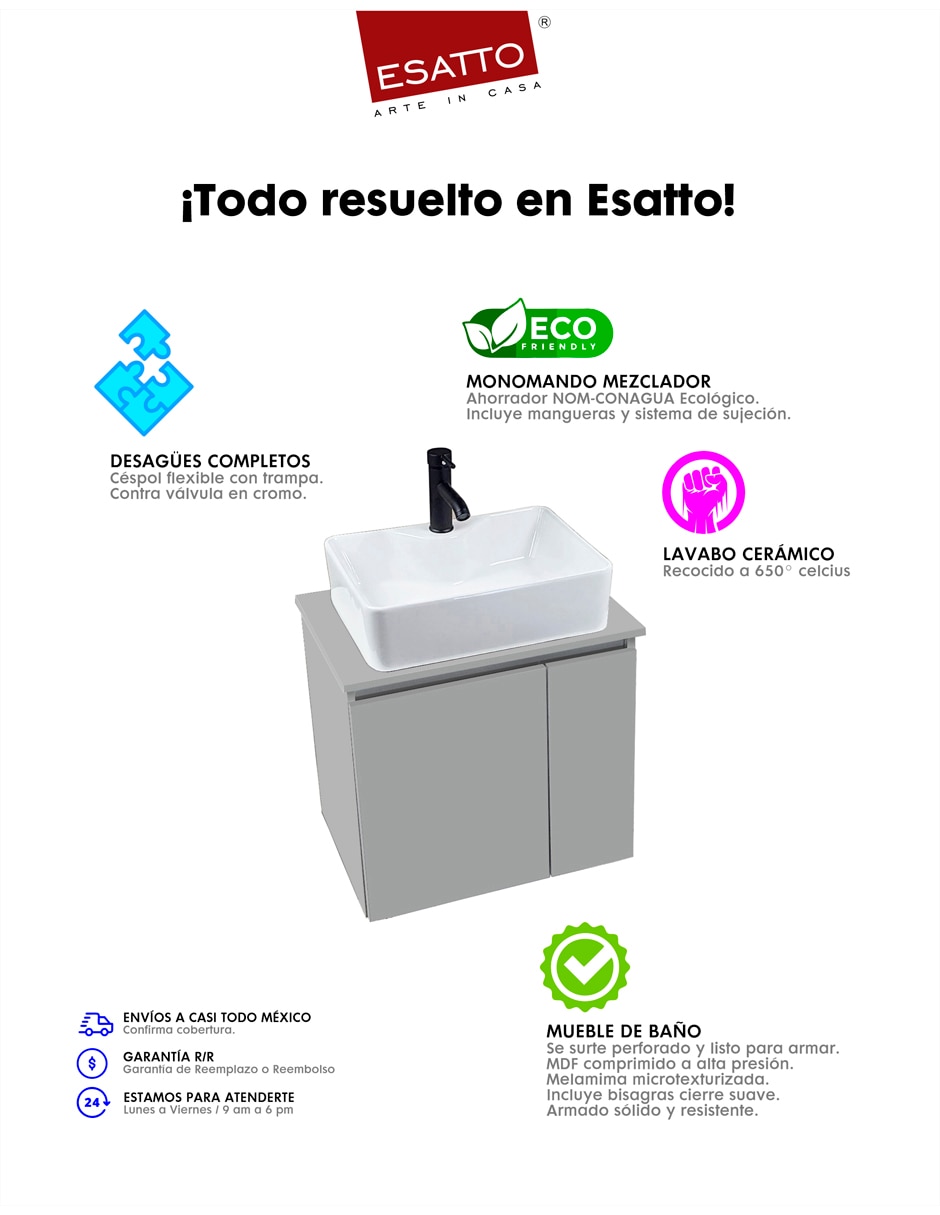 Paquete de baño armable mdf 8
